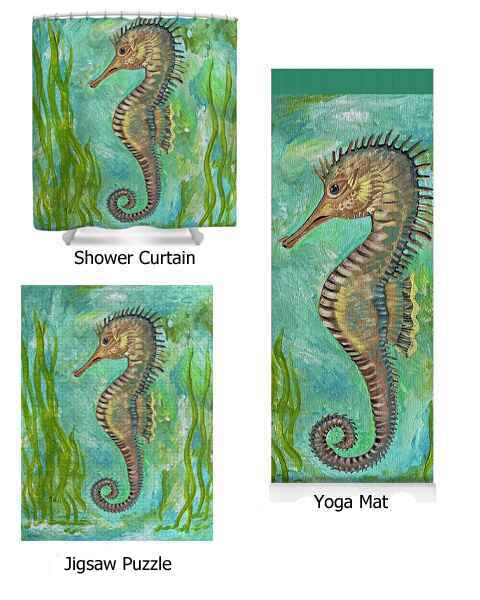 ​Golden Seahorse Painting other art