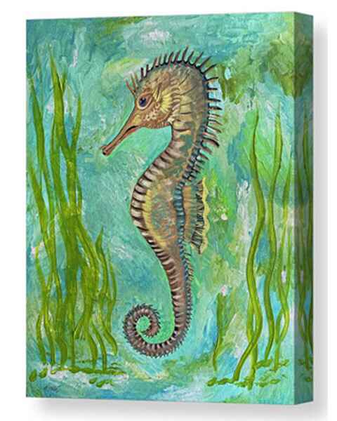 ​Golden Seahorse Painting canvas print