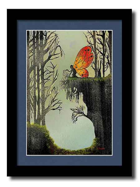 Fairy on a Cliff framed print