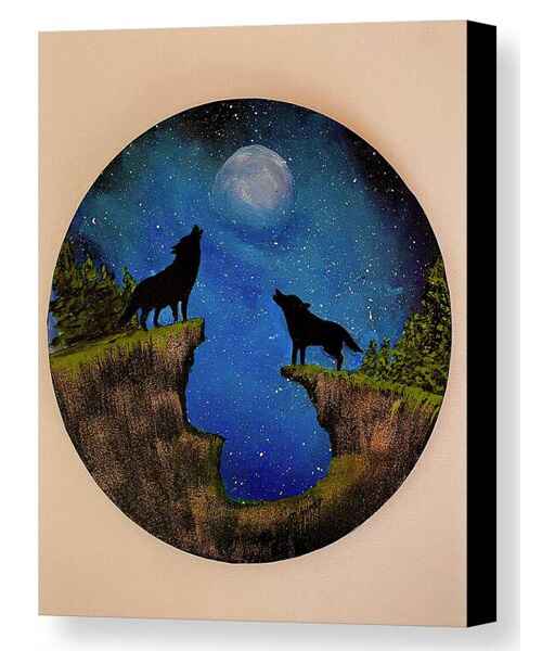 Howling Wolves canvas print
