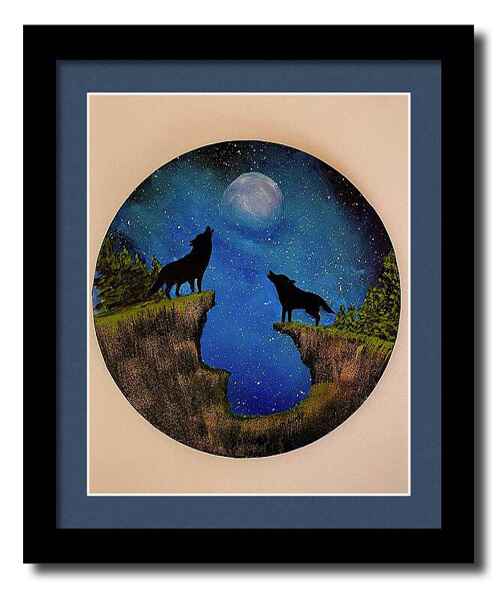 Howling Wolves framed print