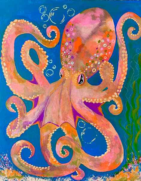 Cartoon octopus art print