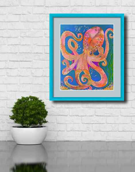 Cartoon octopus room view