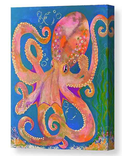 Cartoon octopus canvas print
