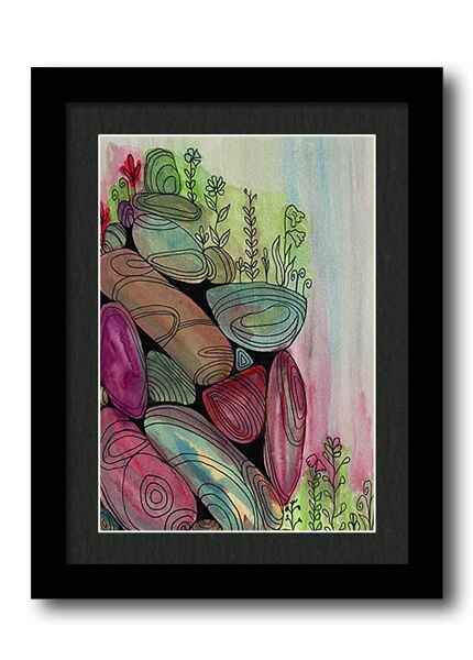 rock stack framed print