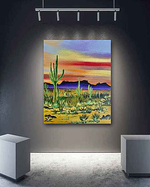 Arizona desert cactus room view