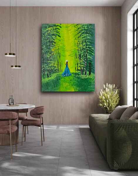 girl in the forest room view