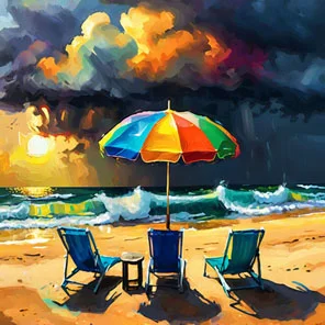 colorful beach umbrella