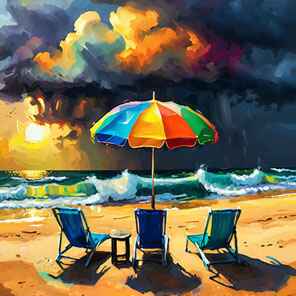 Colorful Beach Umbrella