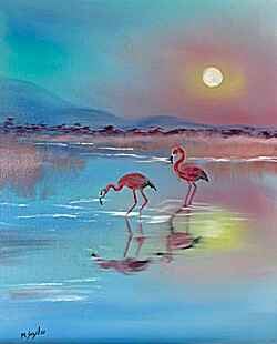 Flamingo reflections
