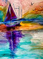 purple sailboat