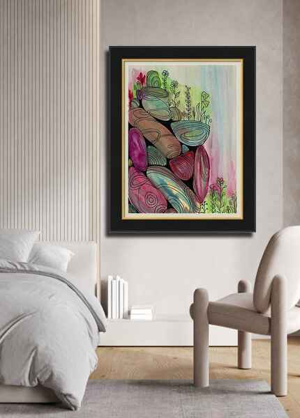 rock stack print room view
